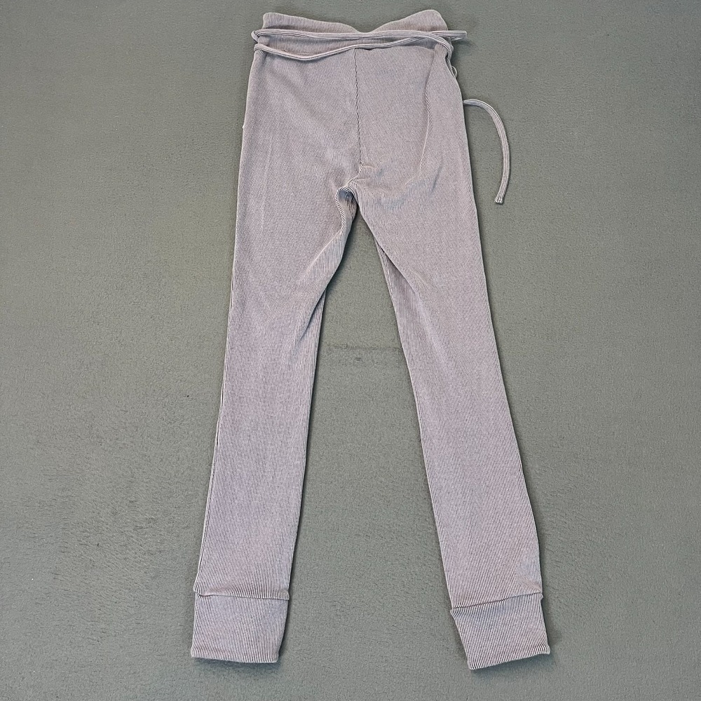 Gymshark Womens Size Medium Leggings Belted Ribbed Knit Tulip Hem Purple Lounge - Picture 10 of 11